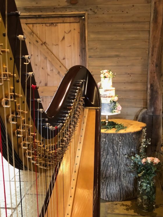 Harp and wedding cake