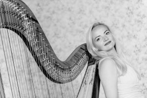 Leicester Harpist - Portrait BW