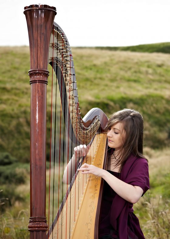scottish harpist outdoors